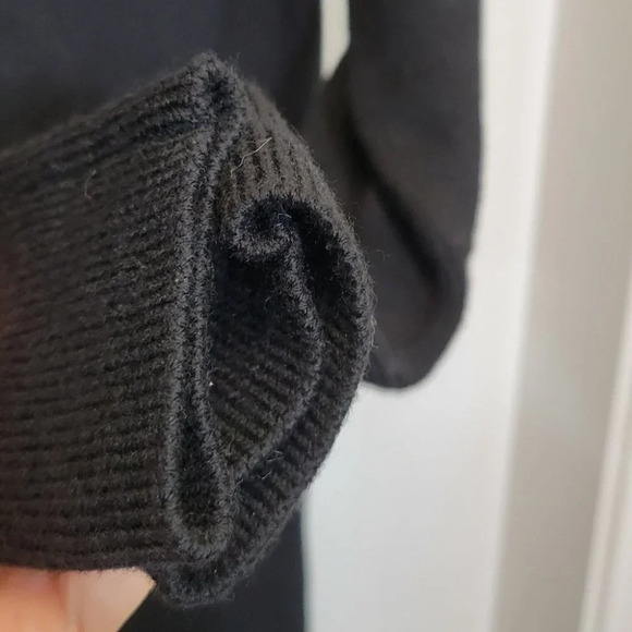 Aritzia wilfred sweater dress utopia vneck cardigan midi merino wool black small - Picture 6 of 11